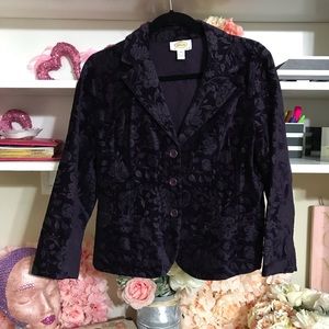 TABOLTS PETITE FLORAL VELOUR BLAZER